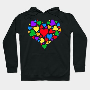 Colorful Hearts Valentines Day Hoodie